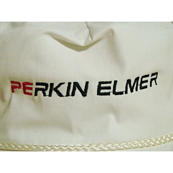 Vintage Perkin Elmer Adjustable Clip Back Baseball Cap Nissin Unisex Adult White - Picture 5 of 12
